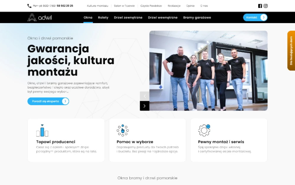 Strona internetowa dla Adwil