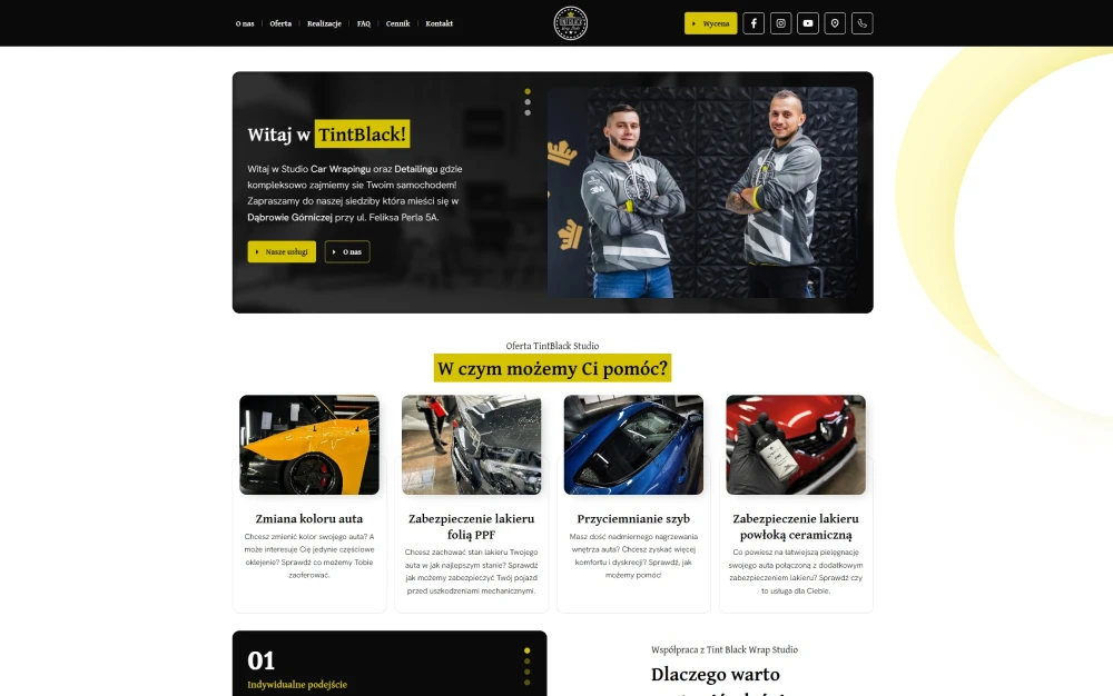 Strona internetowa dla TintBlack